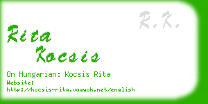 rita kocsis business card